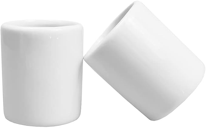 Sizikato 2pcs Simple Pure White Cylindrical Ceramic Toothpick Holder.