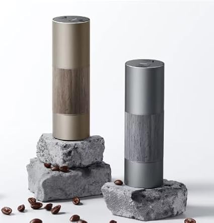 GRINDCRAFT Electric Coffee Grinder, Premium Stainless Steel Burr Coffee Grinder, Espresso Grinder Electric, Portable Grinder, Perfect Coffee Brew for Home, Travel, Camping and Office (Gray)