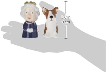 Abbott Collection 27-KITSCH-303 Queen and Corgi Salt and Pepper Shaker Set, Purple/Brown, 3.5" H
