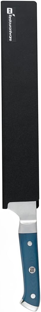 Sensei 12 x 2 Inch Knife Sleeve, 1 Knife Protector - Fits Chef Knife, Felt Lining, Black Plastic Knife Blade Guard, Durable, Cut-Proof - Restaurantware