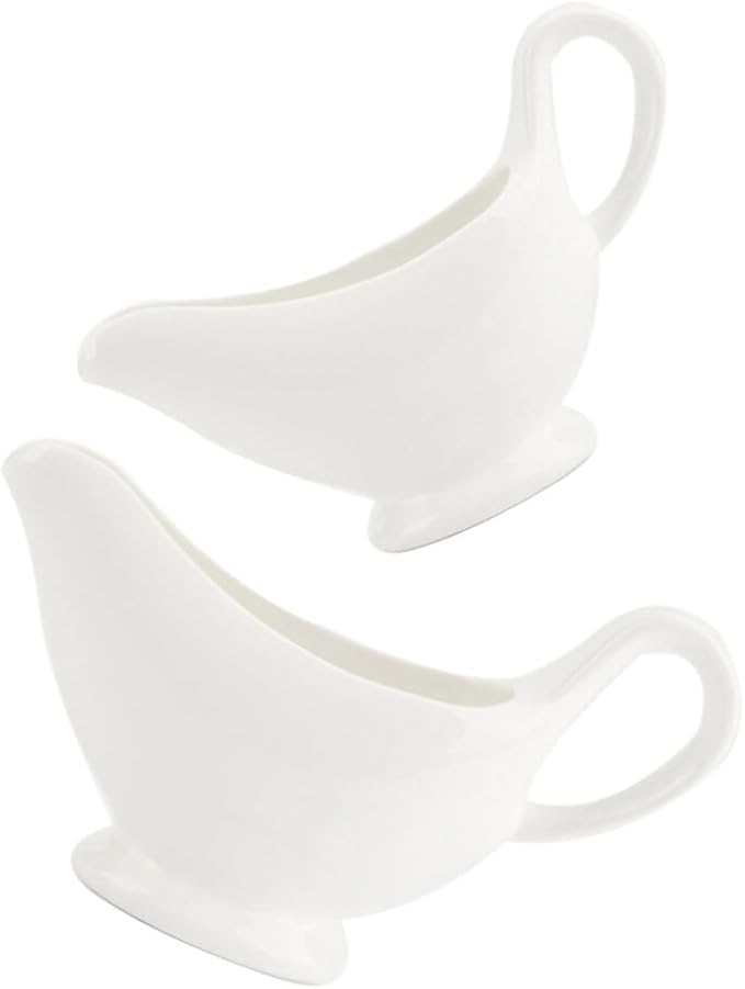 Cabilock 2pcs Gravy Boats with Comfort-grip Handle Versatile Condiment Cups for Sauces Dressings and Broth Design for Use Easy to Clean and Store for Entertaining and Everyday Dining