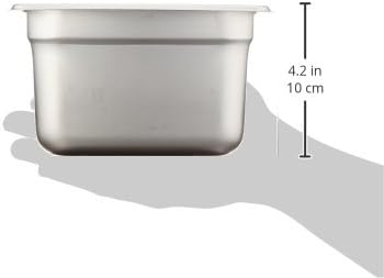 Winco Anti-Jamming Steam Pan, 1/9 by 4-Inch, Standard Weight, Medium, Stainless Steel