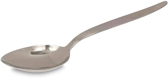 2-Pack Chef Kunz Spoon |18/10 Stainless Steel Serving Spoons | 9 Inch Basting Quenelle Chef Cooking Utensils Dinner Plating Spoon (Regular & Slotted Set)