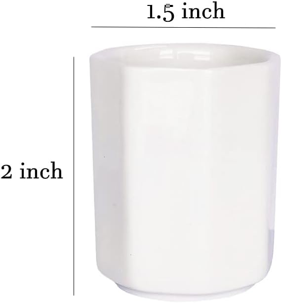 Sizikato 2pcs Simple Pure White Octagon Ceramic Toothpick Holder.