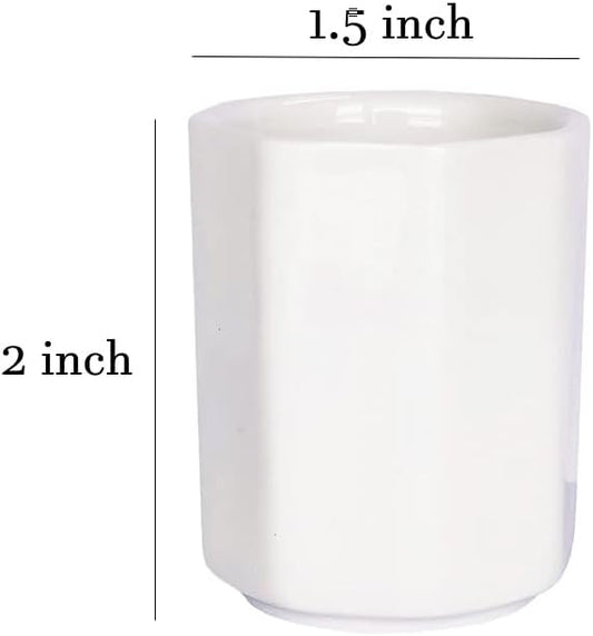 Sizikato 2pcs Simple Pure White Octagon Ceramic Toothpick Holder.