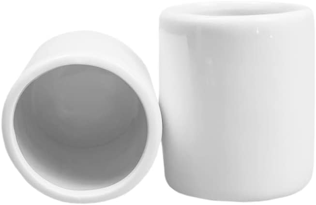 Sizikato 2pcs Simple Pure White Cylindrical Ceramic Toothpick Holder.