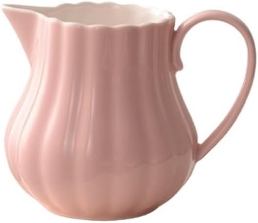 Sauce Boat Ceramic Coffee Milk Pitcher Floral Color Sauce Pot Gravy Boat With Handle Milk Pitcher(Pink)