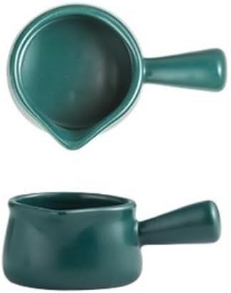 Gravy Boats Small Milk Cup Coffee Utensil With Handle Ceramic Household Sauce Dish Gravy Boat Sauce Jug(Dark green)