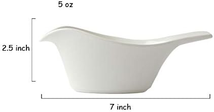 Sizikato Bird-Shaped Pure White Porcelain Easy Pour Gravy Sauce Boat Creamer Pitcher. 5 Oz