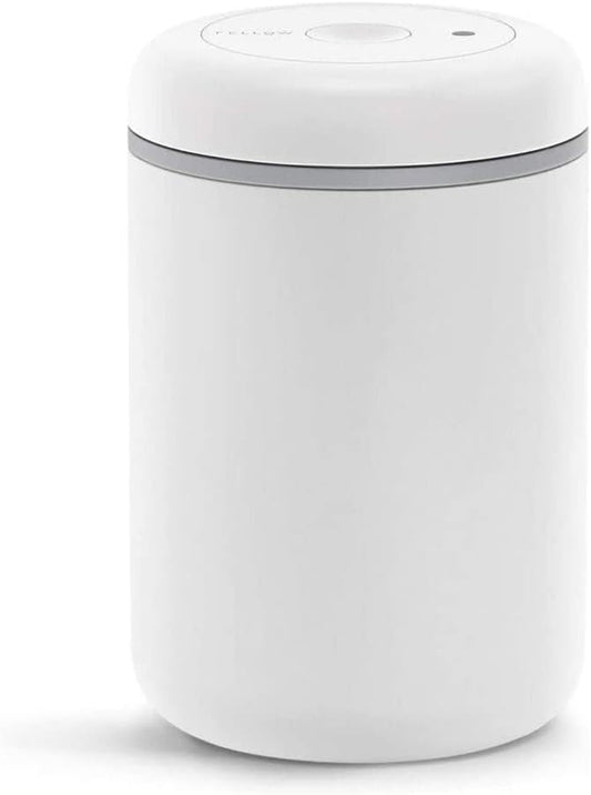 Fellow Atmos Vacuum Canister for Coffee & Food Storage - Airtight Sealed Container, Matte White, Large Coffee Bean Storage, 1.2 Litre Jar