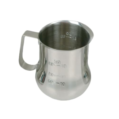 SLMP0024 Expresso Milk Pitcher, 24 oz. Capacity, Engraved Measuring Scale, Open Rimmed, Stainless Steel, Mirror-Finish