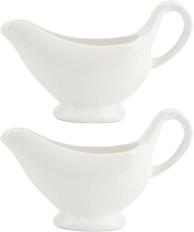 Cabilock Ceramic Gravy Boat 6.1X3.6In Porcelain Sauce Server with Handle for Gravy Salad Dressings Condiments and Sauces Ideal for Kitchen Dining and Entertaining