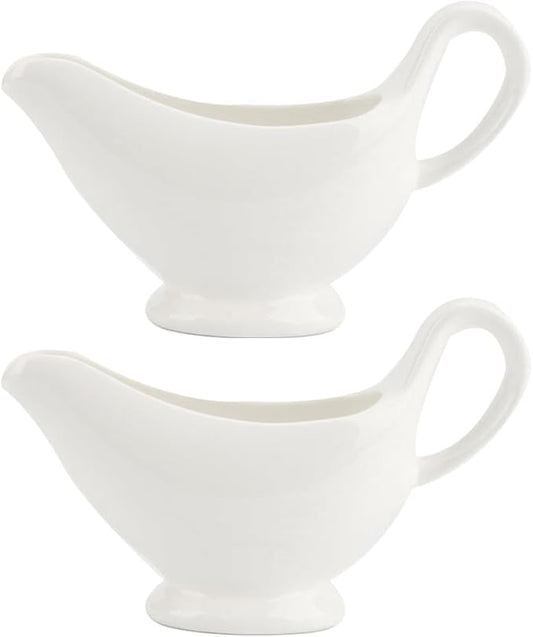 Cabilock Ceramic Gravy Boat 6.1X3.6In Porcelain Sauce Server with Handle for Gravy Salad Dressings Condiments and Sauces Ideal for Kitchen Dining and Entertaining