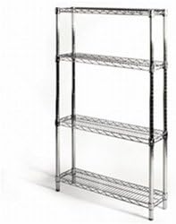Shelving Inc. 8" d x 30" w x 54" h Chrome Wire Shelving with 4 Tier Shelves, Weight Capacity 800lbs Per Shelf