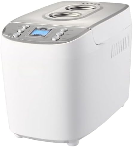 15-in-1 Bread Maker Machine - 3LB Capacity w/Gluten-Free & Whole Wheat Settings | Digital Programmable Breadmaker w/ 3 Loaf Sizes & Crust Colors (White)