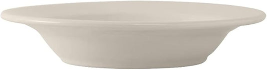 Tuxton China TRE-100 Pasta Bowl, 13 oz., 10" Diameter x 1-1/2" H, Round, Microwave and Dishwasher Safe, Oven Proof, Fully Vitrified, Ceramic, Reno/Nevada, American White/Eggshell, Pack of 12