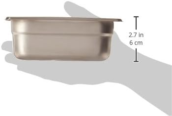 Winco 1/9 Size 2.5" Deep Metal Food Pan/Steam Table Pan, Anti-Jam, 24 Gauge