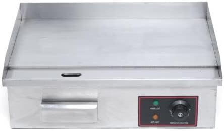 Electric Hot Plate Grill，Commercial Electric Countertop Grill Flat Top Grill Hot Plate Grill, 110v 3000w Adjustable Thermostat Control, Stainless Steel Restaurant Grill Stainless Steel