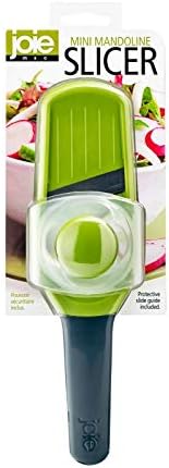 Joie Stainless Steel Blade Mini Mandoline Slicer with Protective Slide Guide (Green)