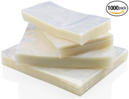 VacMaster 8 inch by 10 inch Heavy Duty 3 Mil Chamber Vacuum Sealer Bags - 1,000 Pre-Cut Clear Chamber Machine Pouches Per Case, BPA Free, 30722