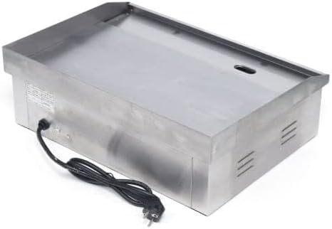 Electric Hot Plate Grill，Commercial Electric Countertop Grill Flat Top Grill Hot Plate Grill, 110v 3000w Adjustable Thermostat Control, Stainless Steel Restaurant Grill Stainless Steel
