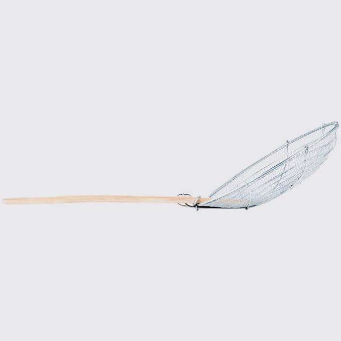12-Inch Galvanized Steel Spider Strainer – Fine Mesh Skimmer with Natural Bamboo Handle for Cooking & Frying Ideal for Home & Professional Kitchens