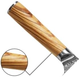 Wakoli Oribu Damascus Meat Knife – 8-Inch Full Tang Kitchen Knife | 67-Layer Professional Damascus Steel with AUS-10 Core | Olive Wood Handle for Enhanced Grip | Sharp & Long Lasting