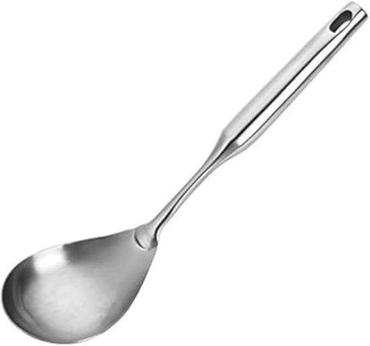 TBWHL Premium Brushed 304 Stainless Steel Large Serving Spoon, 12.5 Inch Kitchen Cooking Spoon with Ergonomic Handle, Good Grip Ergonomic Handle, Silver