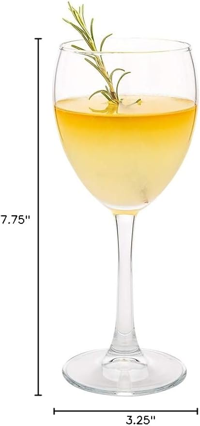 Restaurantware Cascata 11 Ounce White Wine Glasses Set Of 12 Tempered White Wine Glasses - Chip-Resistant Fine-Blown Stemmed Wine Glasses Dishwasher-Safe Stemware For Red Or White Wines