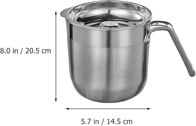 Angoily Egg Separator - Stainless Steel Egg Yolk White Separator Tool, Divider, Sieve, Kitchen Gadget, 1500ml Dividing Bucket with Yolk White Filter for Kitchen Use Silver