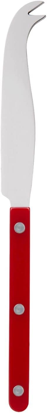 SABRE PARIS - Cheese Knife 9.4 inches - Bistrot Collection - All Cheeses - Stainless Steel & Nylon - Dishwasher Safe - Burgundy - Brilliant Finish