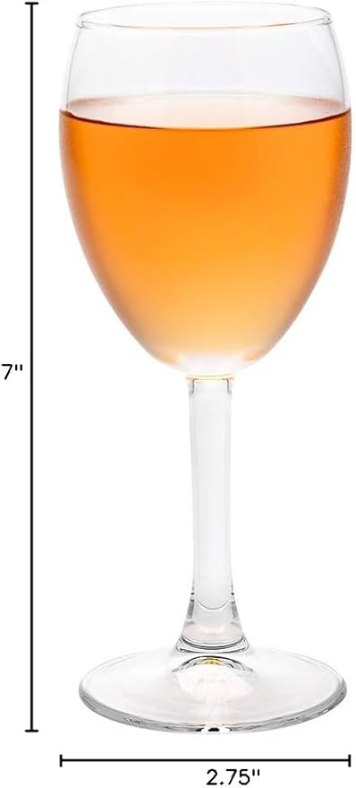 Restaurantware Cascata 8 Ounce White Wine Glasses Set Of 12 Tempered White Wine Glass Set - All-Purpose Chip-Resistant Lead-Free Glass Wine Glasses White Dishwasher-Safe For Red Or White Wine