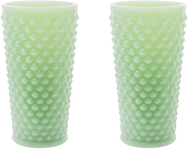 Ice Tea Glass - GiGi Hobnail Pattern - American Made - Mosser Glass USA (2, Jade)