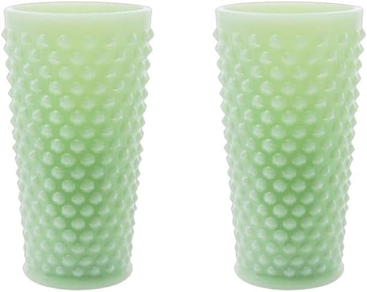 Ice Tea Glass - GiGi Hobnail Pattern - American Made - Mosser Glass USA (2, Jade)