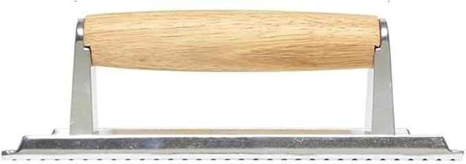 TrueCraftware- 4-1/4" x 8-1/4" Steak Weight Aluminum with Wood Handle- Bacon Press Meat Steak Sandwich with Wood Handle for Griddle Grill Press Burger Press Griddle Press Meat Press