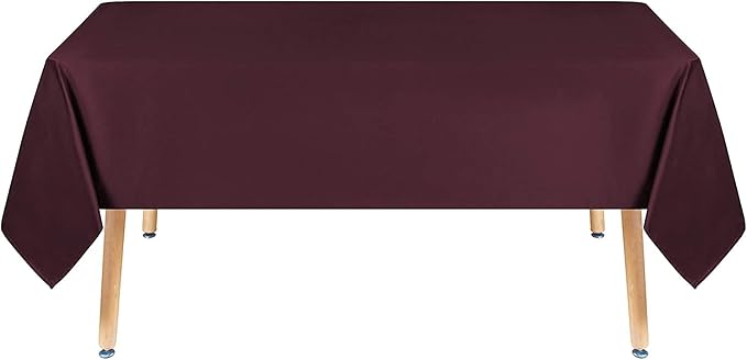Obstal 210GSM Rectangle Burgundy Tablecloth, Christmas Decorations Table Cloth Waterproof, Table Cover Protector for Holiday Party Use (Burgundy,54 x 78 Inch)