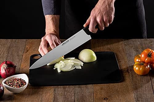 Arcos Chef Knife 12 Inch Stainless Steel. Cooking Knife to Cut and Peel Small Food. Ergonomic Polyoxymethylene Handle and 300mm Blade. Series Universal. Color Black