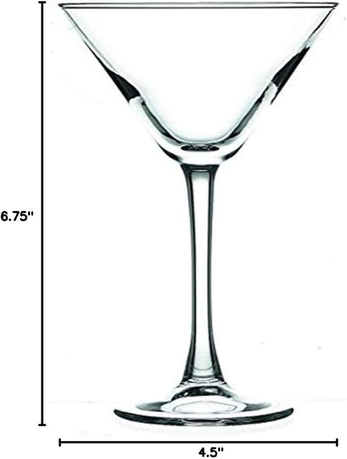 Restaurantware Cascata 8 Ounce Stemmed Martini Glasses Set Of 12 Tempered Martini Glasses - All-Purpose Chip-Resistant Lead-Free Glass Martini Glass Set Dishwasher-Safe For Martinis Or Cocktails
