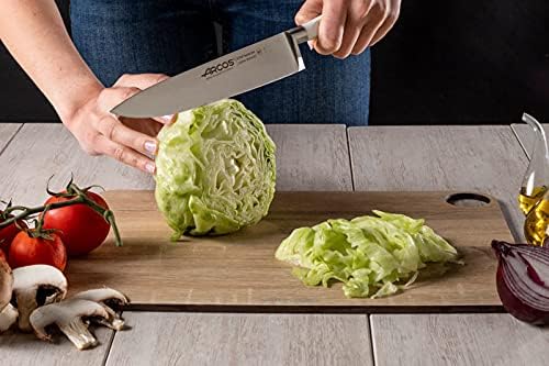 Arcos Forged Knife 3 pieces - Nitrum Stainless Steel and mm blade. 613 gr. Ergonomic Polyoxymethylene POM Handle. Series Riviera Blanc. Thin blade with a characteristic smooth edge. Color White