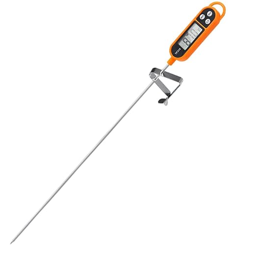 Candy Thermometer with Pot Clip Digital Instant Read for Meat Kitchen Cooking Food Oil Deep Fry BBQ Grill Smoker (1, 14.4in)