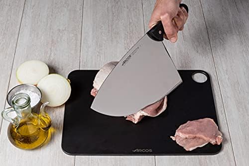 Arcos Cleaver Knife Butcher Knife - Nitrum Stainless Steel 11" Blade - Polypropylene Handle - Silver - Color Identification System - Heavy Duty & Hygienic - Series Universal - Black Color