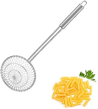 Stainless Steel Asian Spider Strainer Professional Kitchen Wire Skimmer with Spiral Mesh Basket Tools (Dia 5inch)