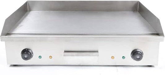 3000W Commercial Electric Griddle Grill, 29" Flat Top Grill Non-Stick Teppanyaki Griddle Grill Stainless Steel Sizzling Grill Plate with Adjustable Temperature 2-Control 122°F-572°F