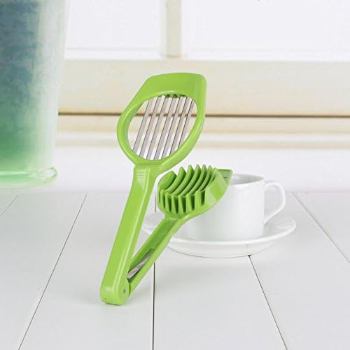 Multi-Purpose Kitchen Slicer for Eggs, Kiwi, Banana, Strawberry, Green Plastic Fruit Cutter Tool