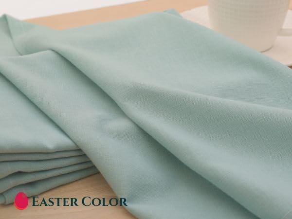FINGERCRAFT Cloth Napkins Set of 12, Cotton Linen Mitered Corner Soft Durable Washable Eco-Friendly Napkins Cloth, 18x18 inch Premium Quality for Home Hotel Parties Christmas Wedding Dinner Aqua