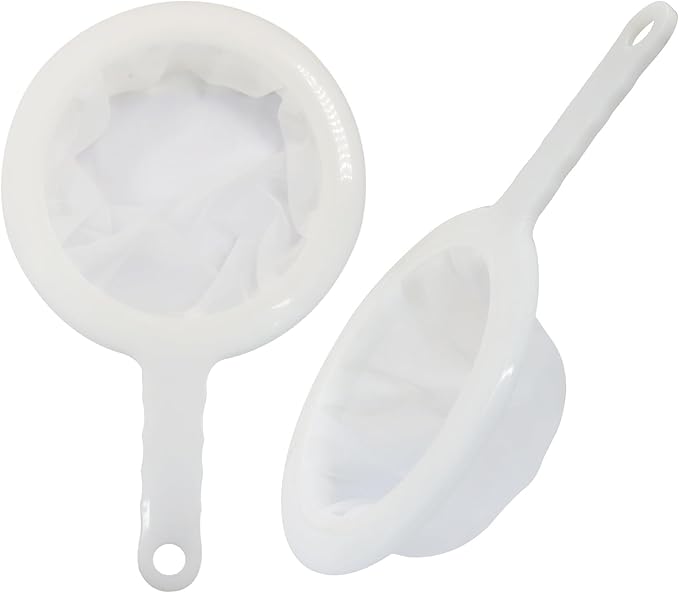 2Pcs Ultra Fine Mesh Strainer, Nylon Food Strainer Yogurt Mesh Sieve Plastic Colander, Mini Brine Shrimp Separation Net for Kitchen(120 Mesh)