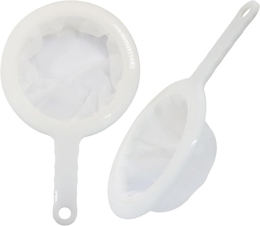 2Pcs Ultra Fine Mesh Strainer, Nylon Food Strainer Yogurt Mesh Sieve Plastic Colander, Mini Brine Shrimp Separation Net for Kitchen(120 Mesh)