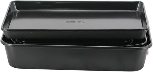 Prime Cuisine Nonstick Ceramic Bakeware Set – 8 Piece Baking Pans Set, Oven Safe to 450°F, Includes Muffin Pans, Cookie Sheets, Loaf, Roaster, Round & Square Pans, BPA-Free