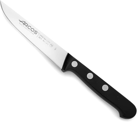 Arcos Vegatable Knife 4 Inch Stainless Steel. Professional Vegetable Knife for Peeling Fruits and Vegetables. Ergonomic Polyoxymethylene Handle and 100 mm Blade. Series Universal. Color Black.