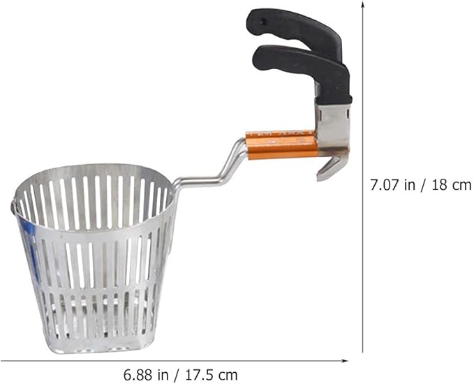 YARNOW Hot Pot Strainer Spoon with Hook Stainless Steel Open Close Slotted Skimmer for Cooking Meat and Vegetables Heat-Resistant Food Strainer 7.08X6.88X3.34 Inches
